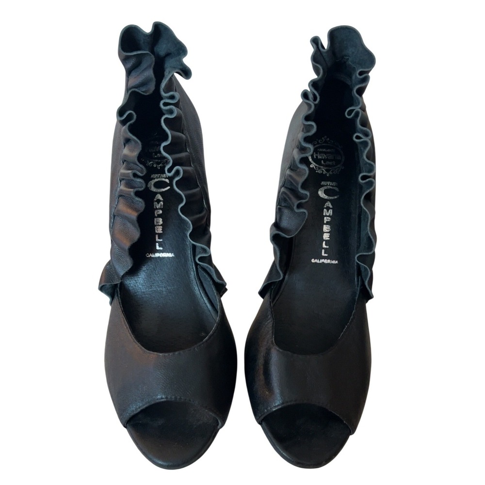 Jeffrey Campbell Michelle Unicorn Peep Toe Heels Leather SZ: 7M - Picture 2 of 11